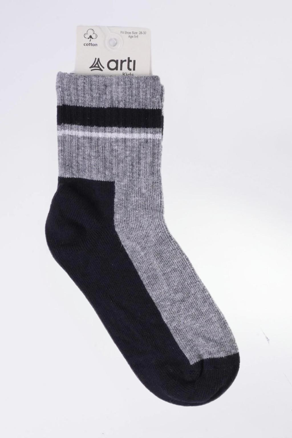 Gri Çocuk Soket Çorap 9-10 Yaş / 11-12 Yaş