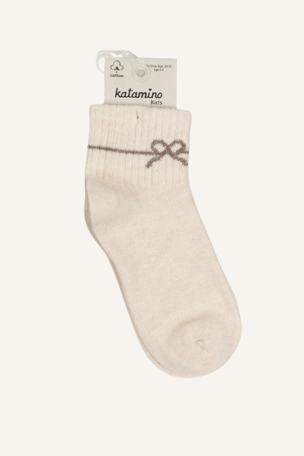 Krem Kız Çocuk Soket Çorap 9-10 Yaş / 11-12 Yaş