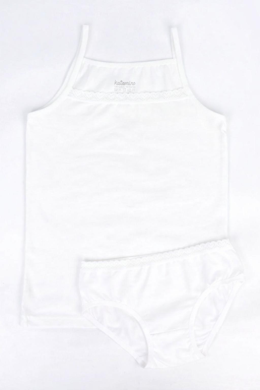 Lismore Kız Çocuk Atlet Külot Takım Beyaz 9-12 Yaş