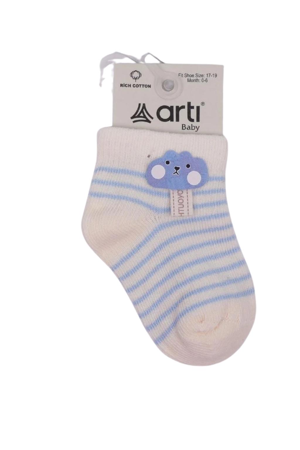 Taner Aksesuarlı Erkek Bebek Soket Çorap Mavi 0-24 Ay