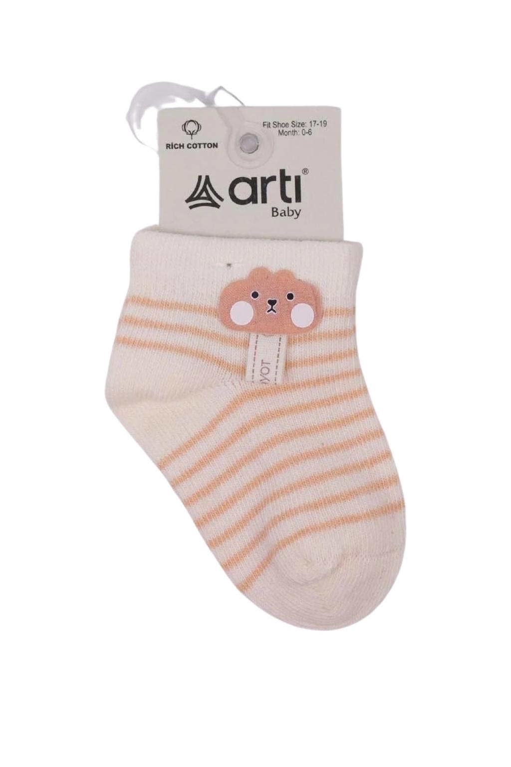 Taner Aksesuarlı Erkek Bebek Soket Çorap Turuncu 0-24 Ay
