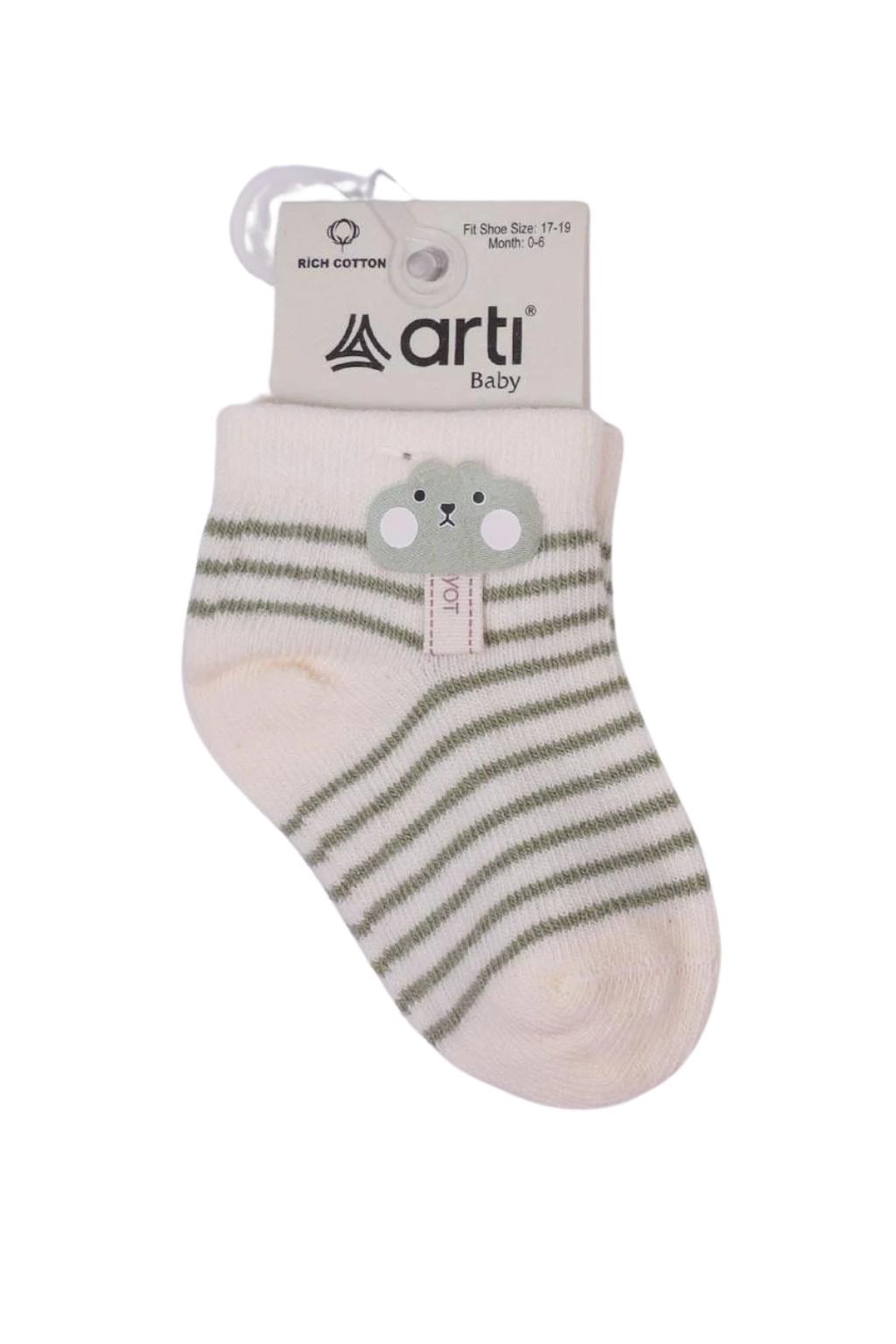 Taner Aksesuarlı Erkek Bebek Soket Çorap Yeşil 0-24 Ay
